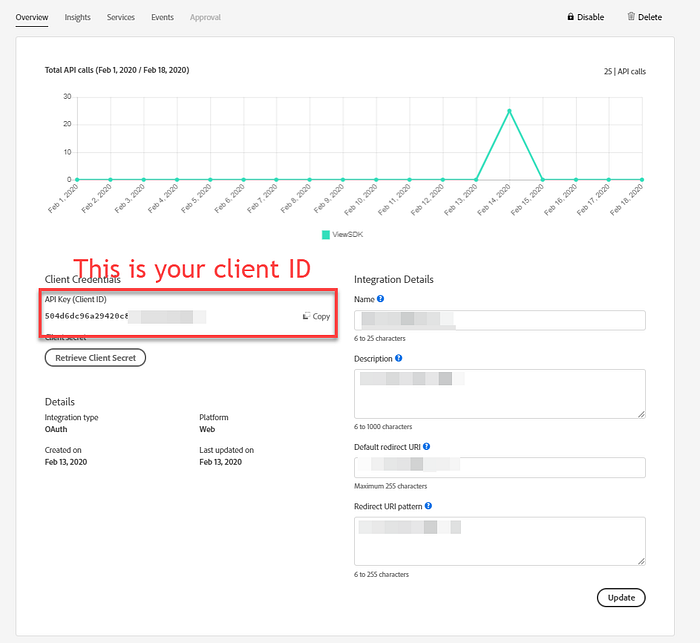 Your Client ID is here within Adobe IO.