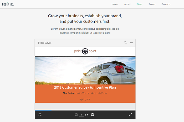 Sized Container is a great option for when you want to embed content like slides into your website.