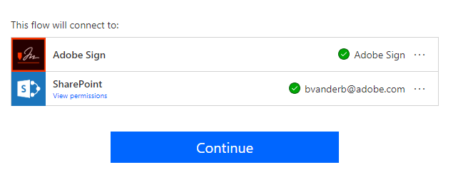 All connections are setup when you see a green checkbox with each connection.
