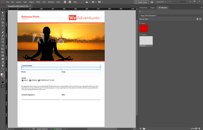 You can add form fields to your CC Libraries for easy re-use.